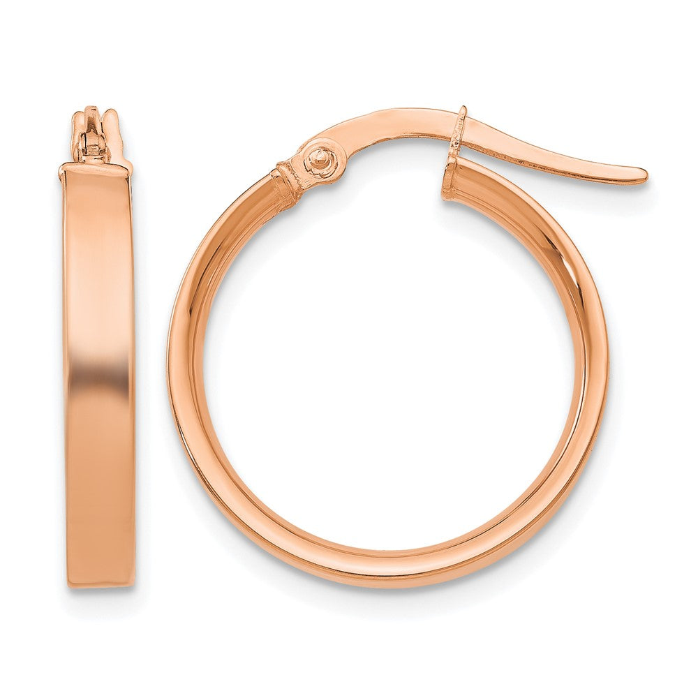 14K Rose Gold 3x Tube Hoop Earrings