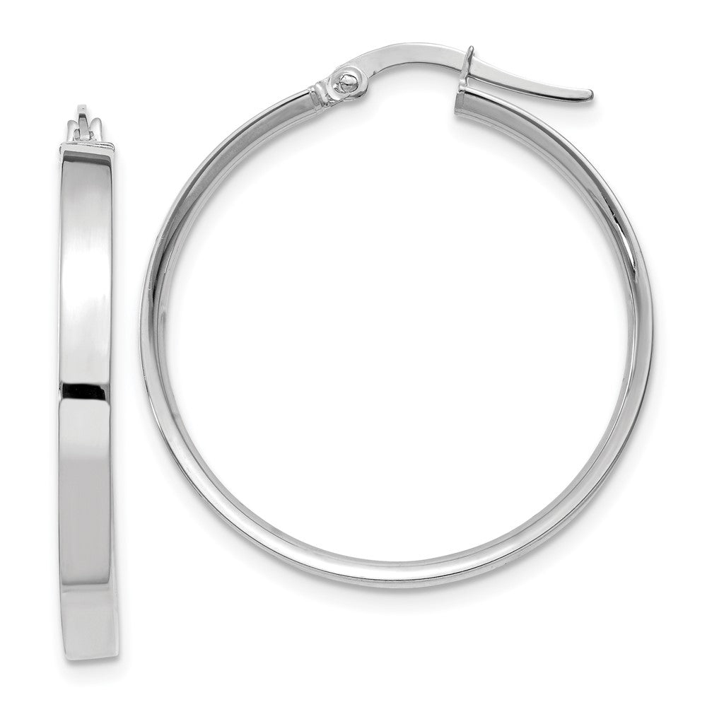 14K White Gold Large Hoop Earrings