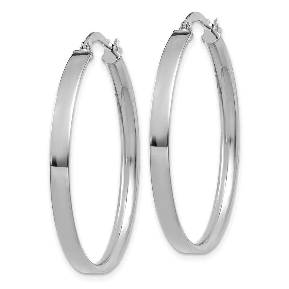 14K White Gold XL Hoop Earrings