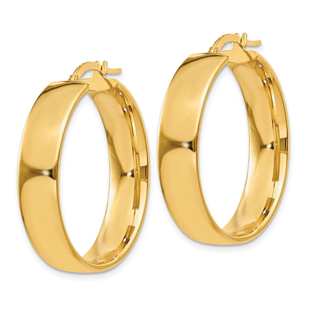 14k 6.75x Polished Tube Hoop Earrings