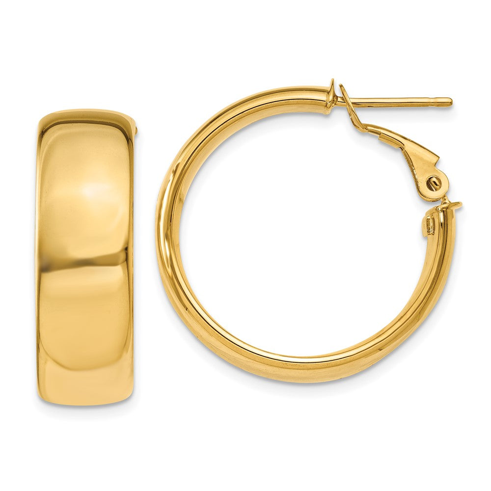 14k Omega Back Hoop Earrings