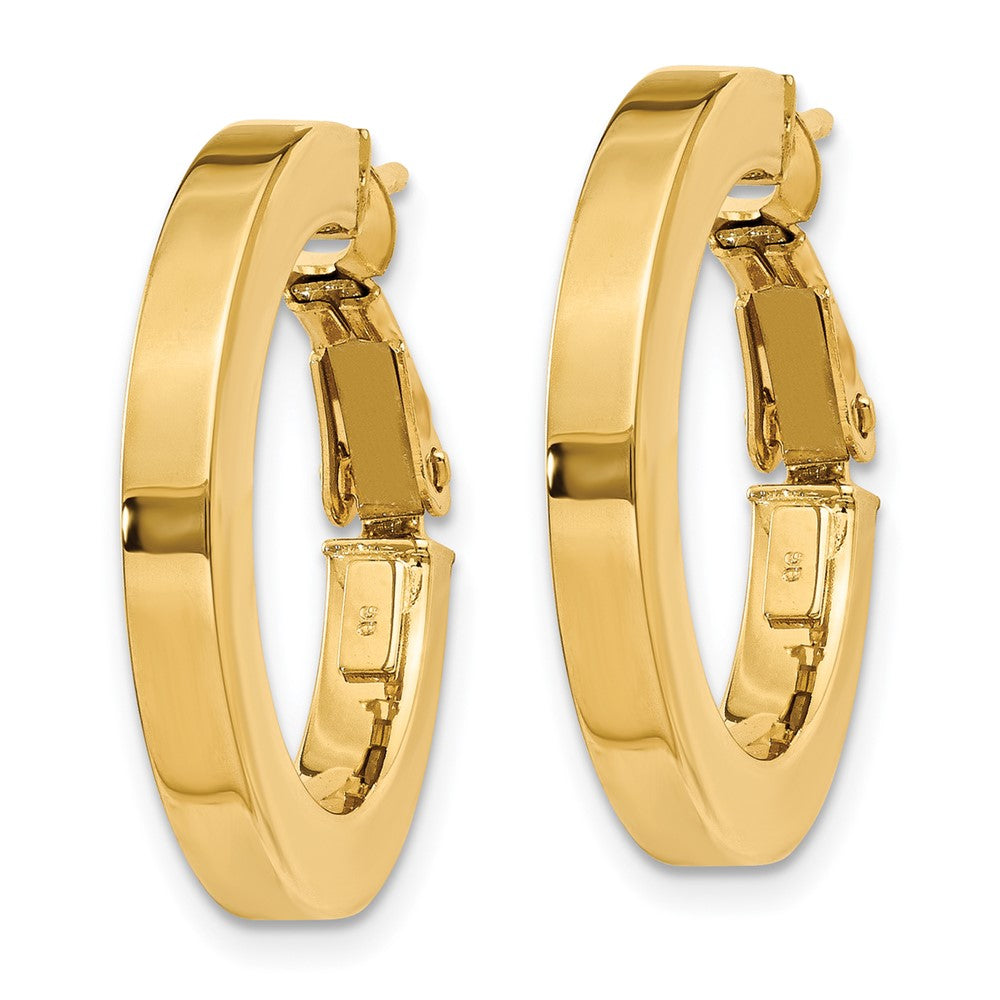 14k 3x Square Tube Round Hoop Earrings