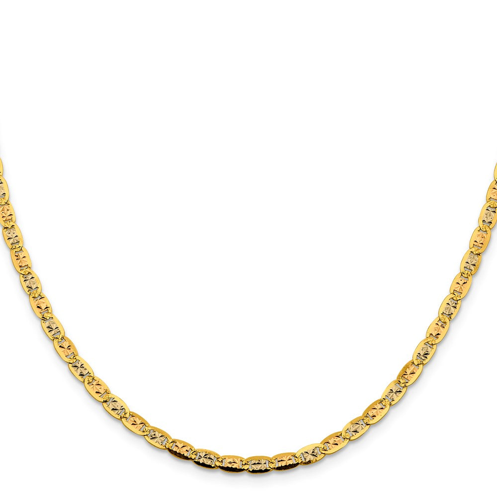 14K Tri-color PavÂ Valentino with Lobster Clasp Chain