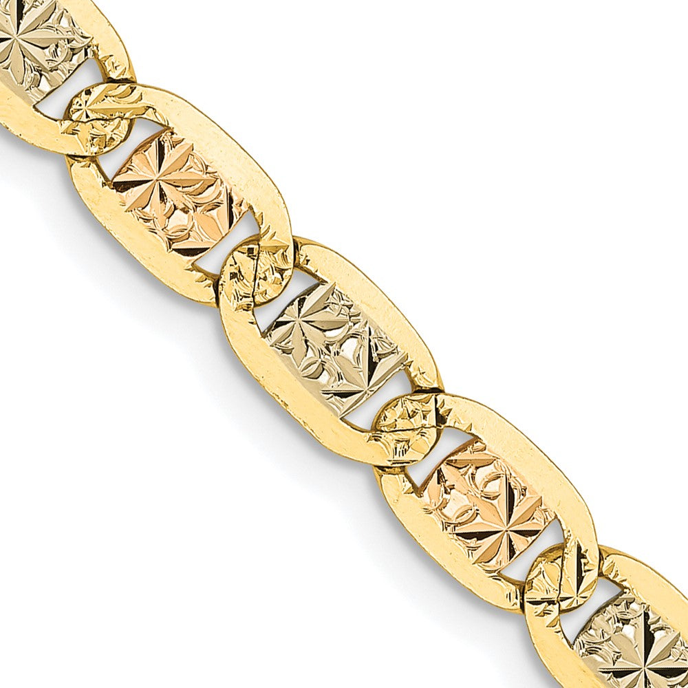 14K Tri-color PavÂ Valentino with Lobster Clasp Chain