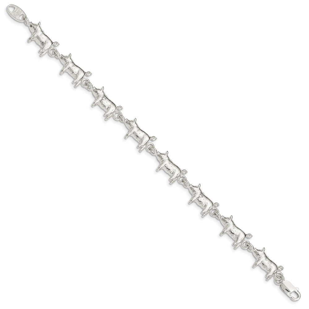 Sterling Silver Polished Pigs Bracelet