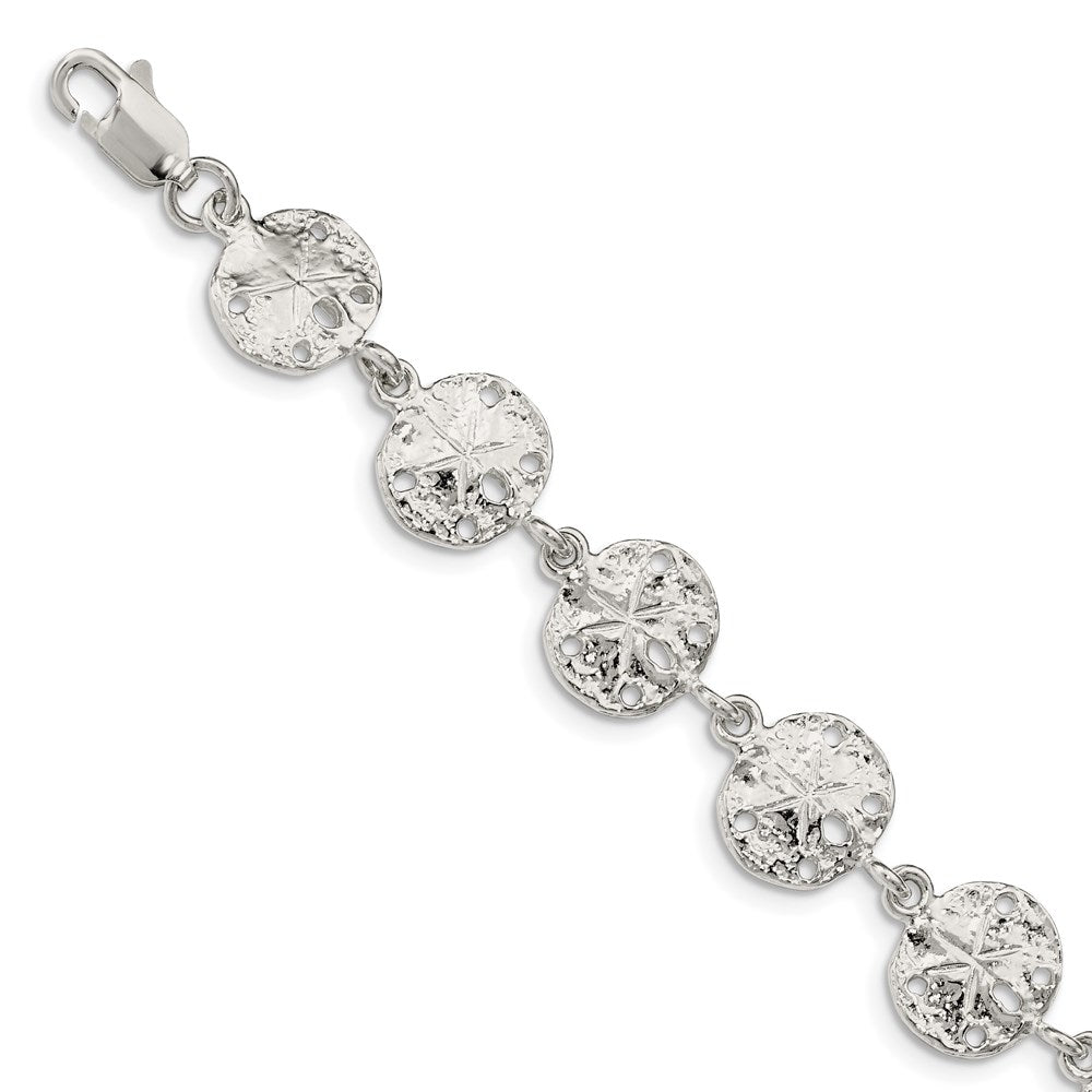 Sterling Silver Polished Sand Dollars Bracelet