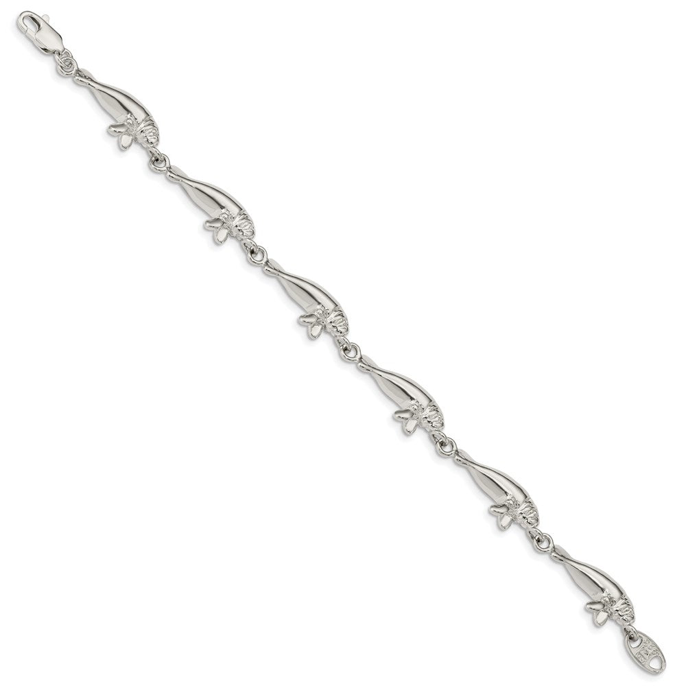 Sterling Silver Polished Manatees Bracelet
