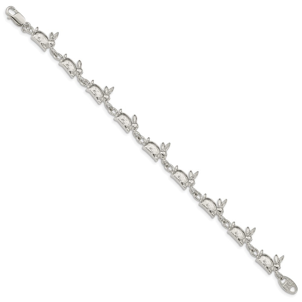 Sterling Silver Polished Rabbits Bracelet