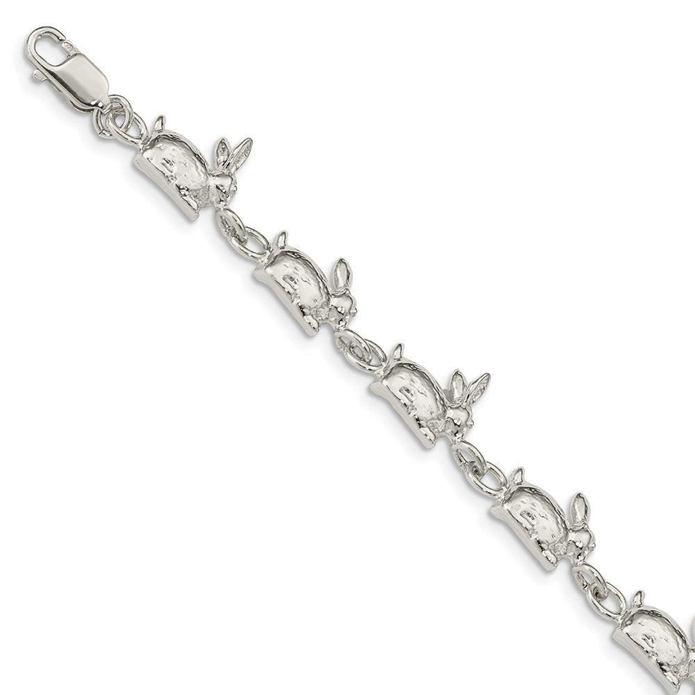 Sterling Silver Polished Rabbits Bracelet