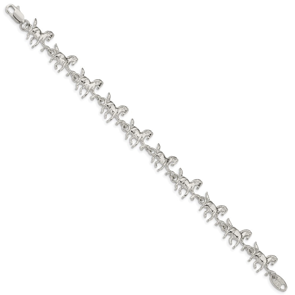 Sterling Silver Polished Horses Bracelet