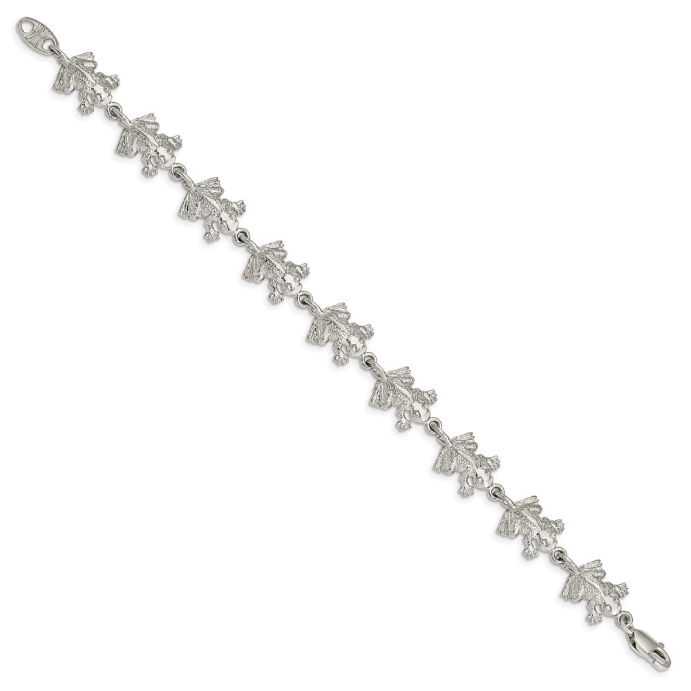 Sterling Silver Polished Frogs Bracelet