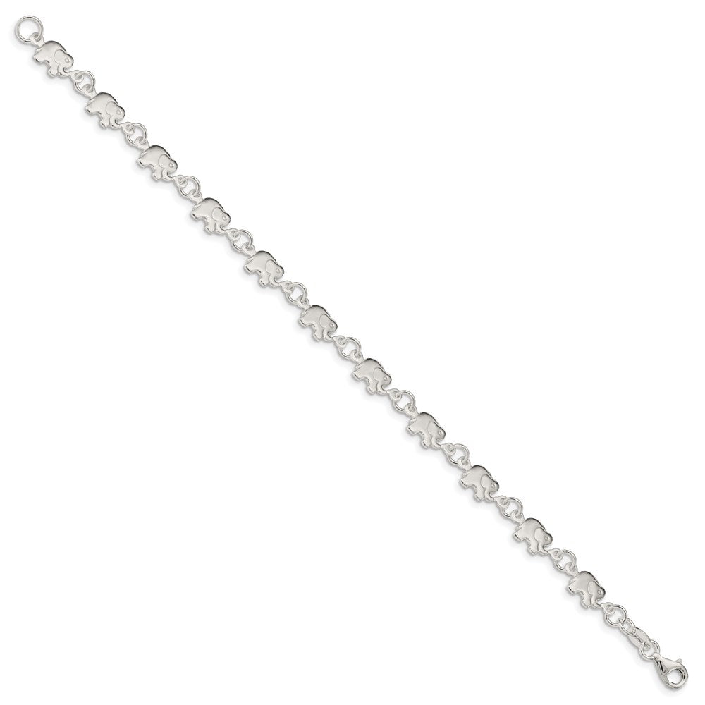 Sterling Silver Polished Elephants Bracelet