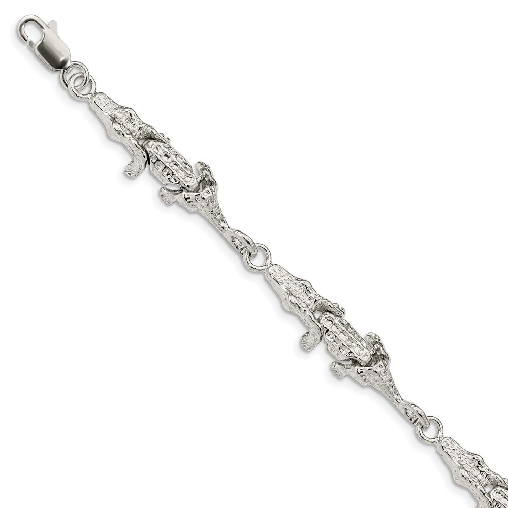Sterling Silver Polished Alligators Bracelet