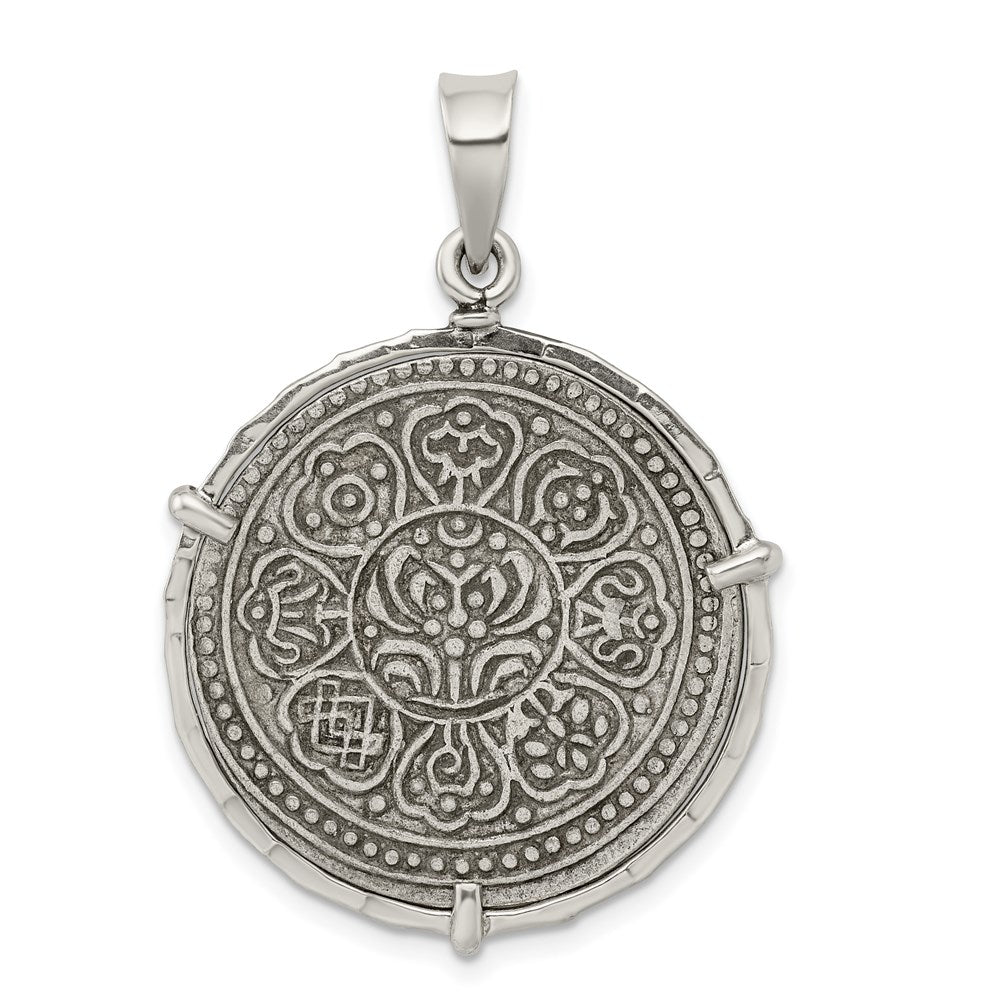 Ancient Coins Sterling Silver and Silver Tibet Tanka Coin Pendant with a Certificate of Authenticity