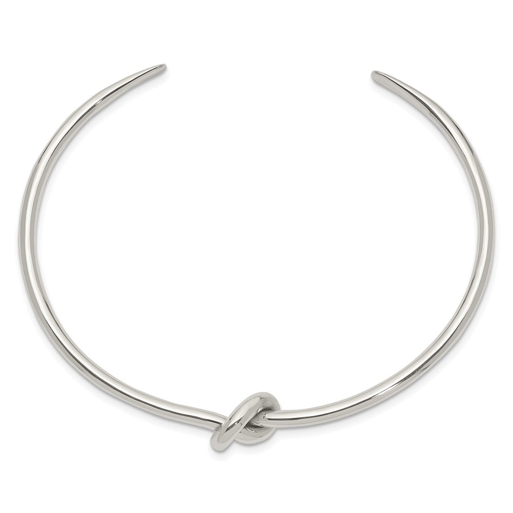 Sterling Silver Polished Knot Cuff Bangle
