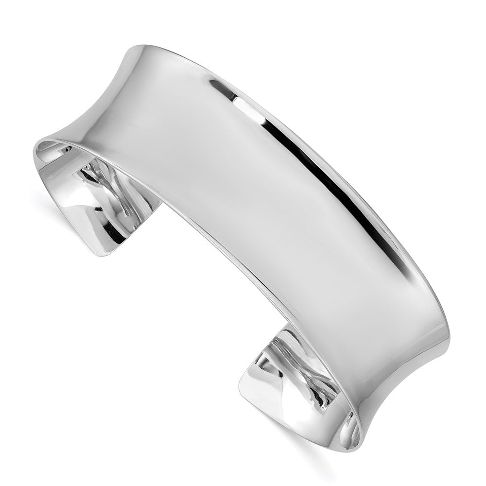 Sterling Silver Rhodium-plated Polished Cuff Bangle