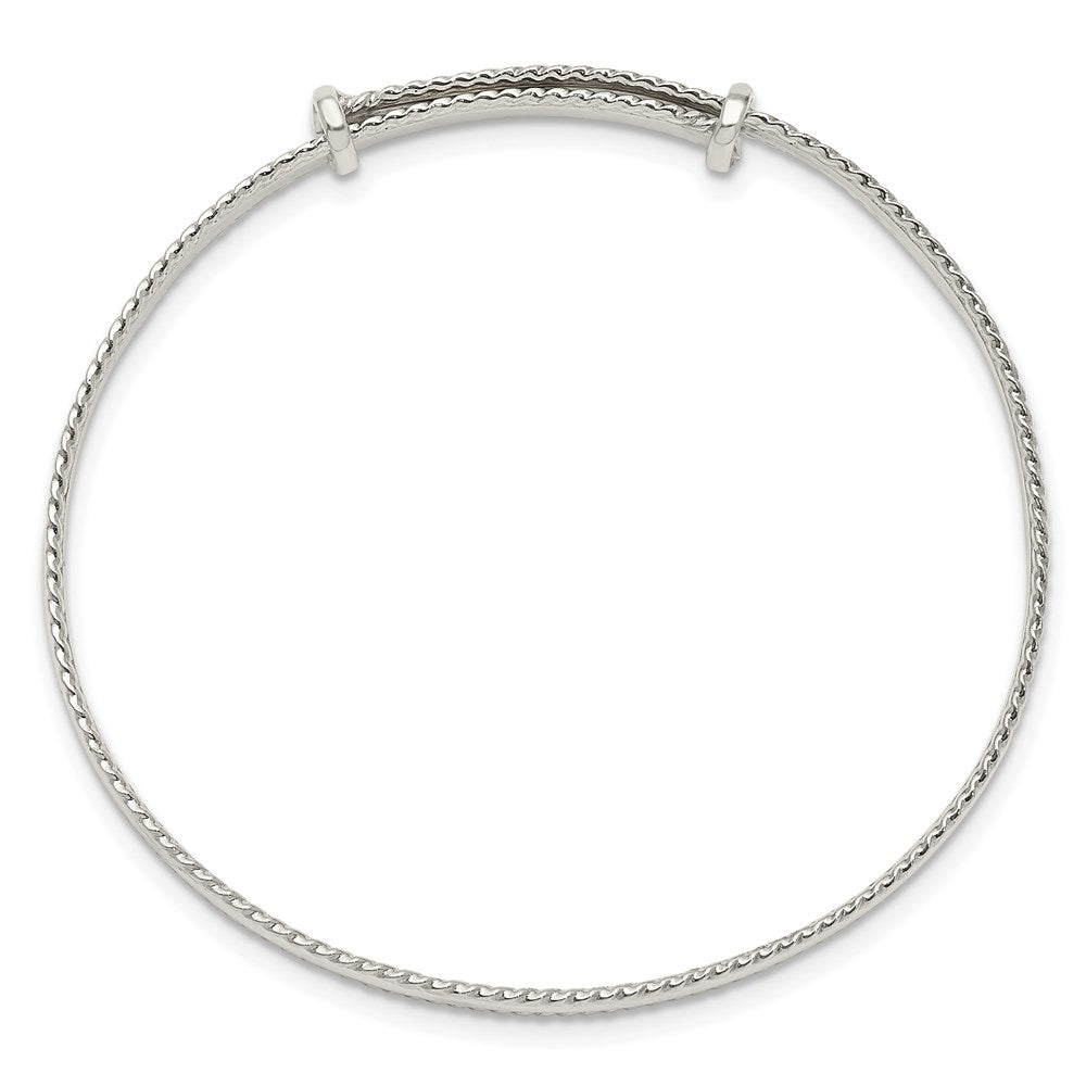 Sterling Silver Polished Milgrain Adjustable Children's Bangle