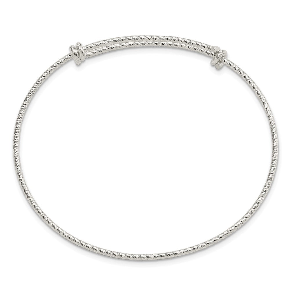 Sterling Silver Polished D/C 8- Expandable Bangle