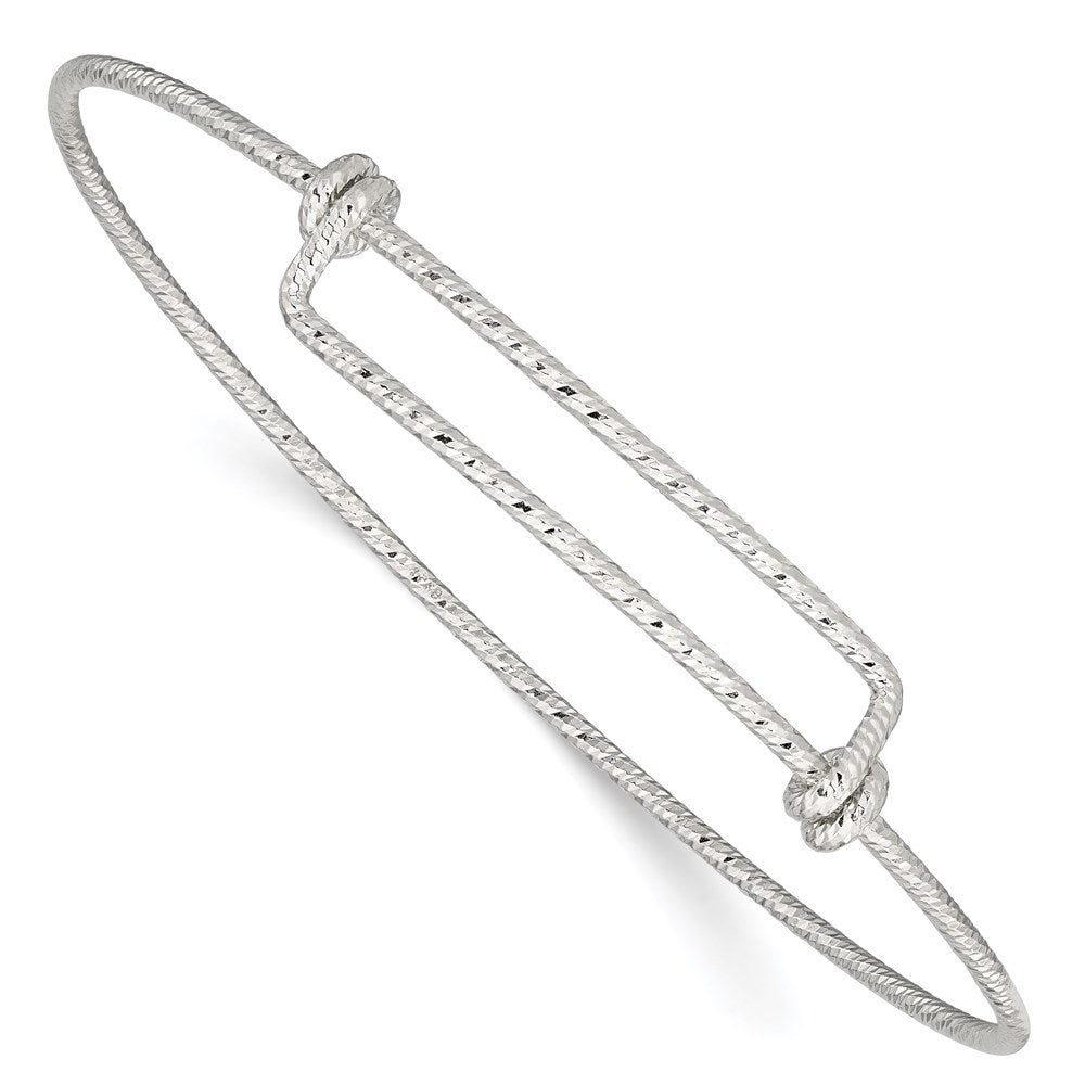 Sterling Silver Polished D/C 8- Expandable Bangle