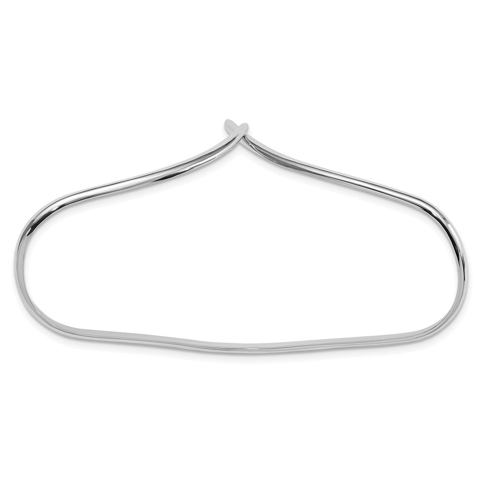 Sterling Silver Rhodium-plated Polished Palm Bangle