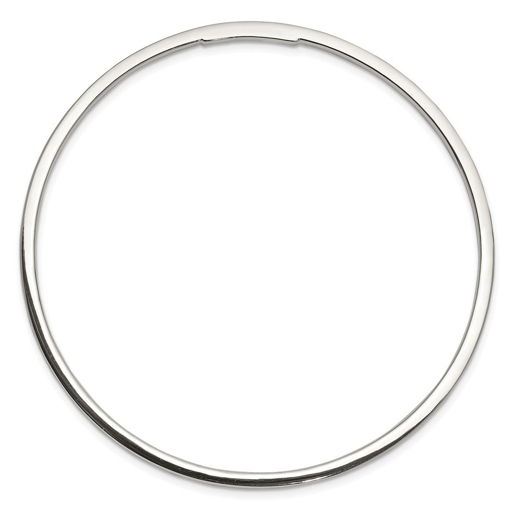 Sterling Silver Polished Squared Edge Slip-on Bangle Bracelet