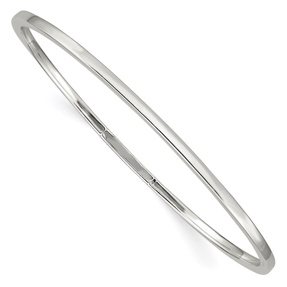 Sterling Silver Polished Squared Edge Slip-on Bangle Bracelet