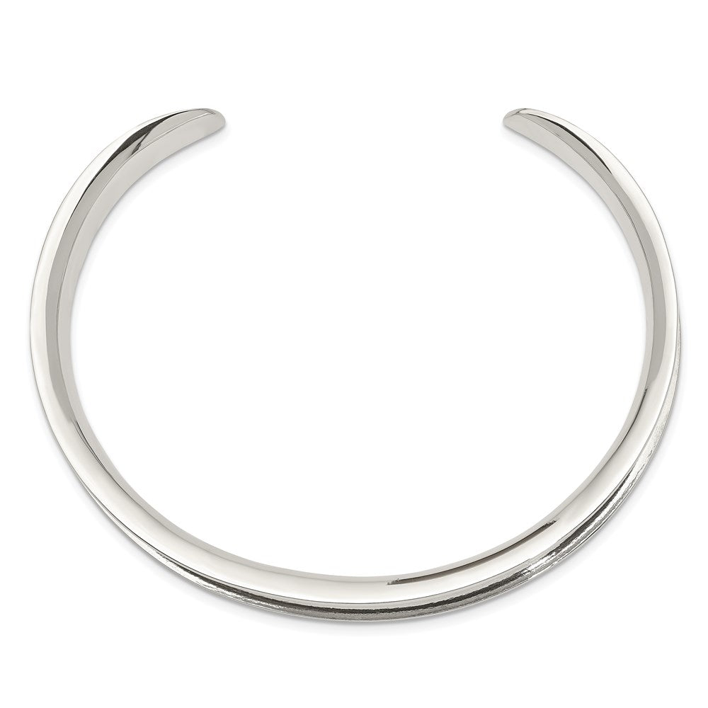 Sterling Silver Polished Concave Cuff Bangle