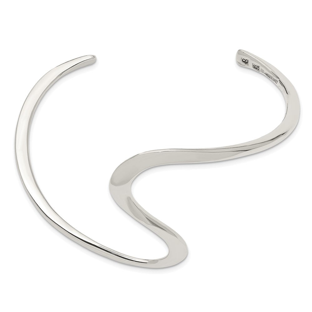 Sterling Silver Fancy Cuff Bangle Bracelet