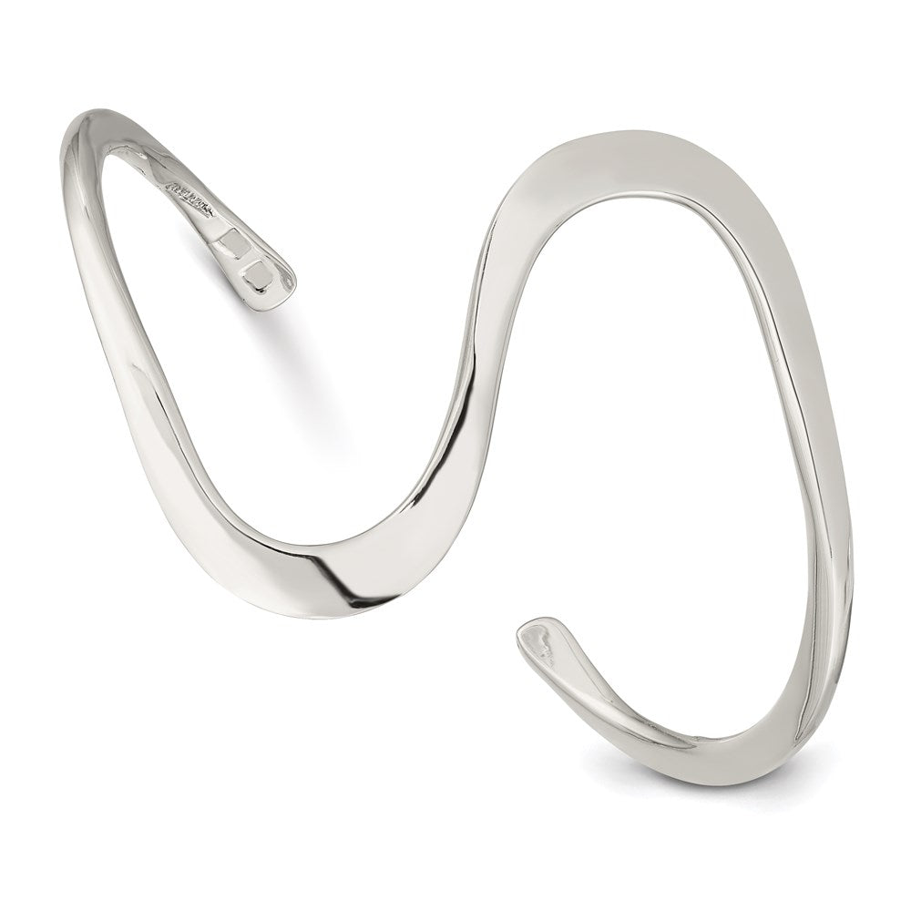 Sterling Silver Fancy Cuff Bangle Bracelet