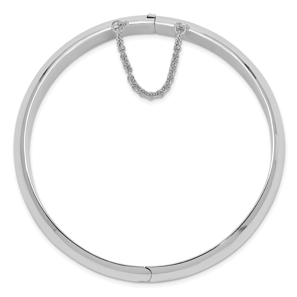 Sterling Silver Rhodium-plated Hinged Bangle Bracelet