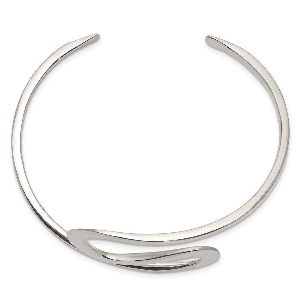 Sterling Silver Polished Abstract Cuff Bangle