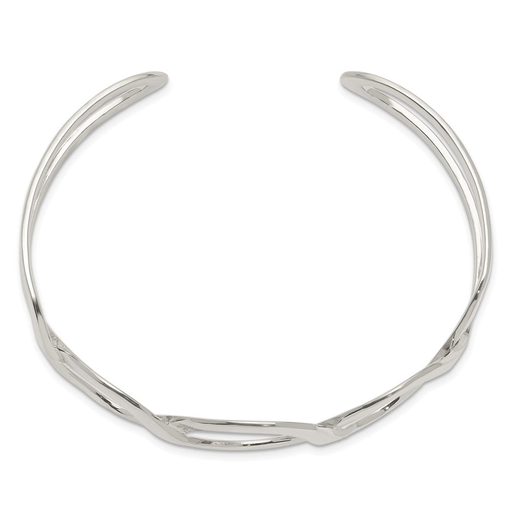 Sterling Silver Circle Design Cuff Bangle