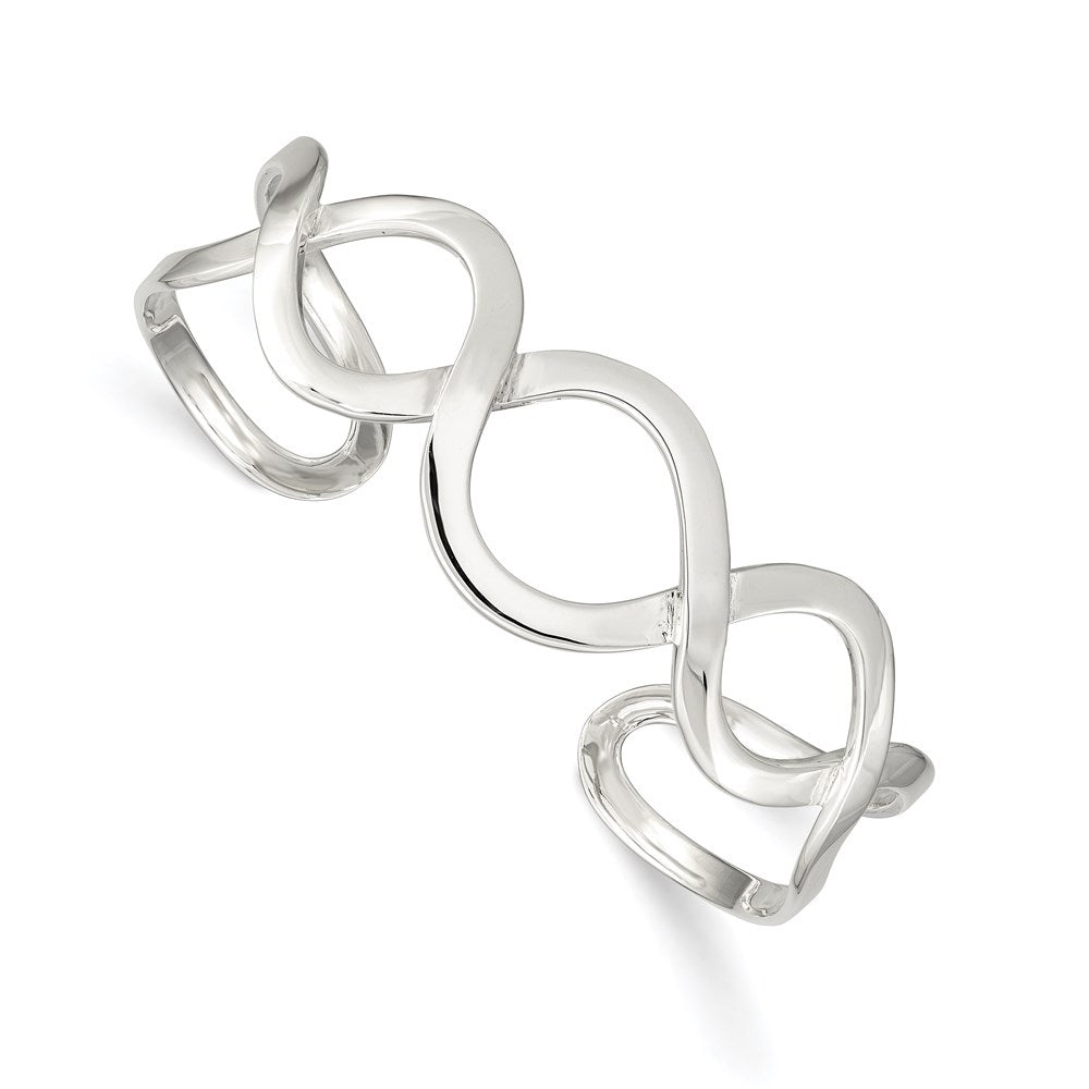 Sterling Silver Circle Design Cuff Bangle