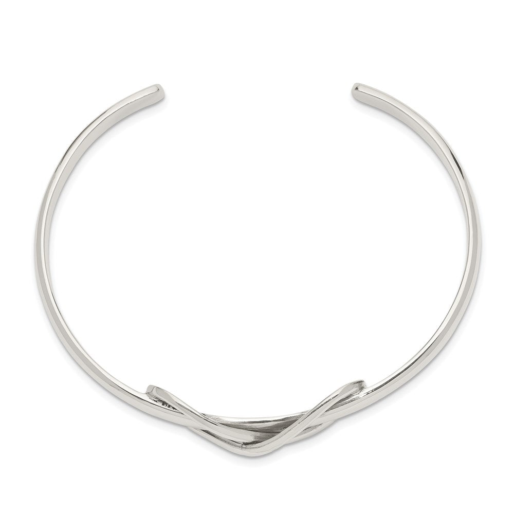 Sterling Silver Polished Infinity Knot Cuff Bangle