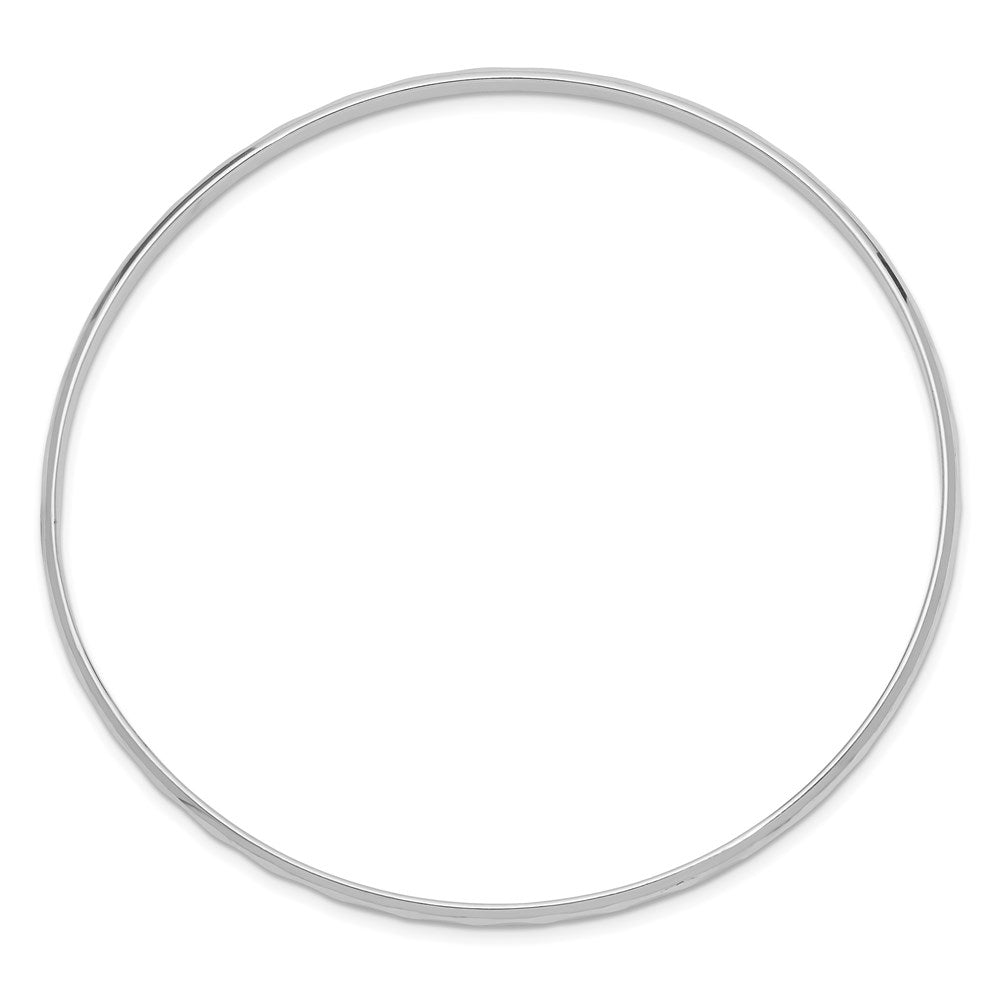 Sterling Silver Rhodium Polished Patterned Bangle