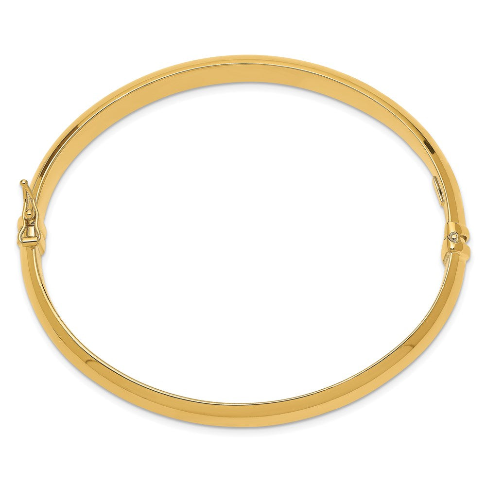 Sterling Silver Gold-plated Polished Hinged Bangle
