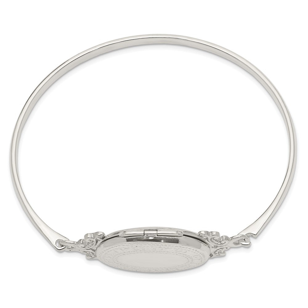 Sterling Silver Oval Locket Bangle