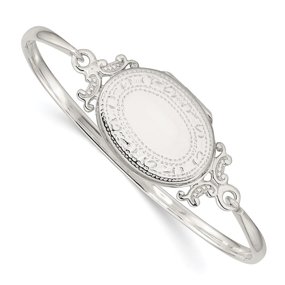 Sterling Silver Oval Locket Bangle