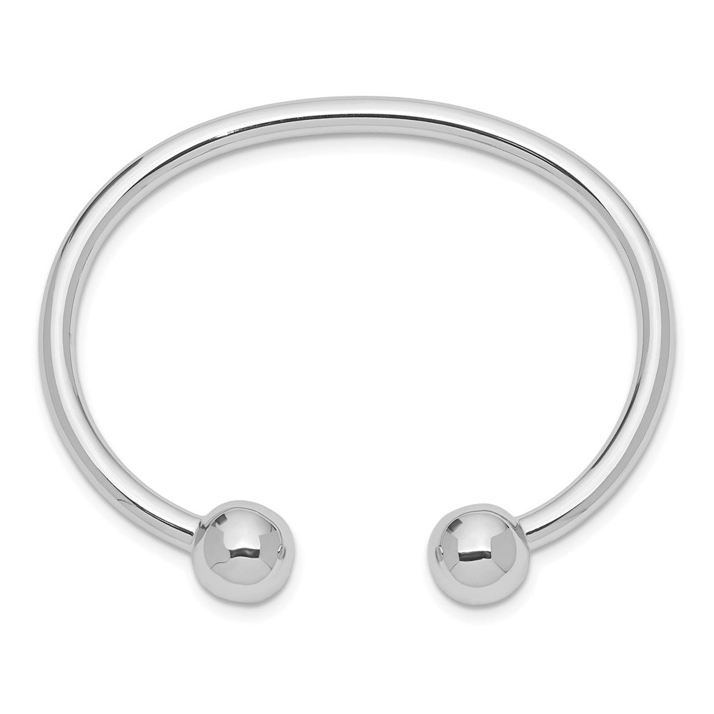 Sterling Silver Rhodium-plated Polished Children's Cuff Bangle