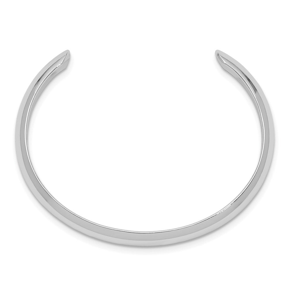 Sterling Silver RH-pltd Polished/Domed Inside Diameter Cuff Bangle
