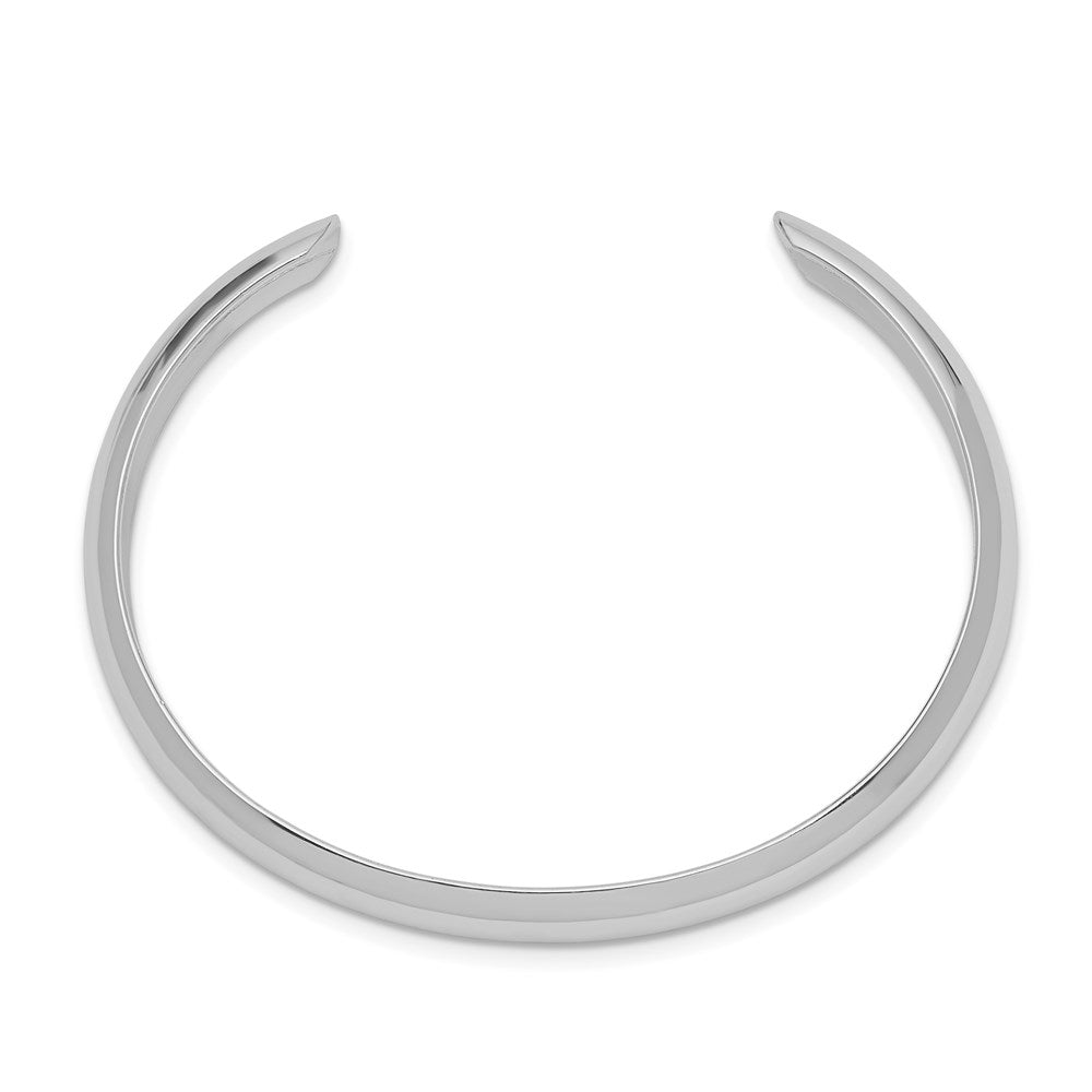 Sterling Silver RH-pltd Polished/Domed 45 Inside Diameter Cuff Bangle