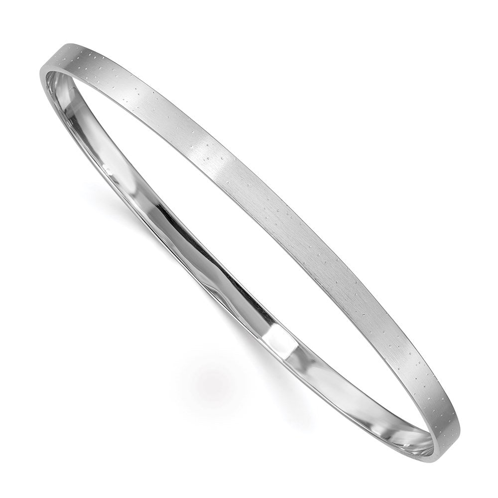 Sterling Silver Rhodium-plated Satin Slip-on Bangle