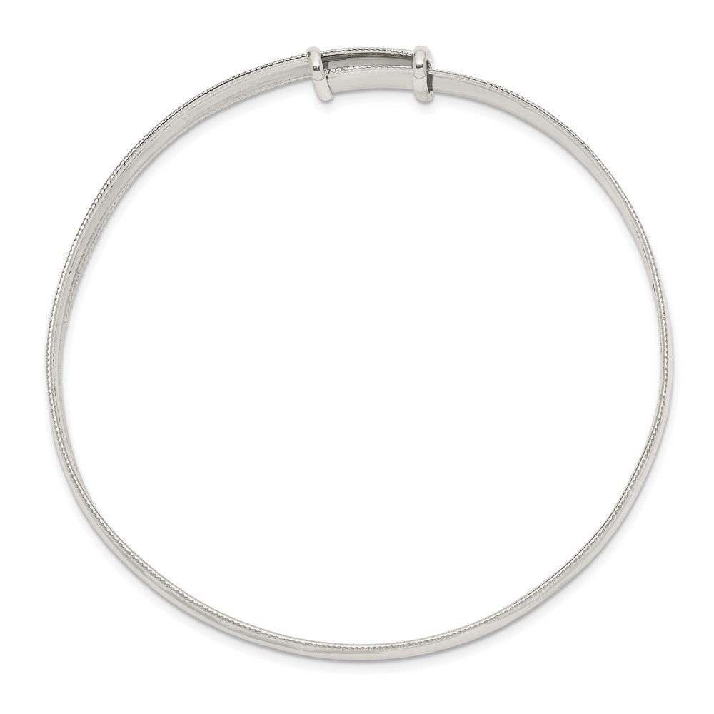 Sterling Silver Polished Milgrain Expandable Bangle