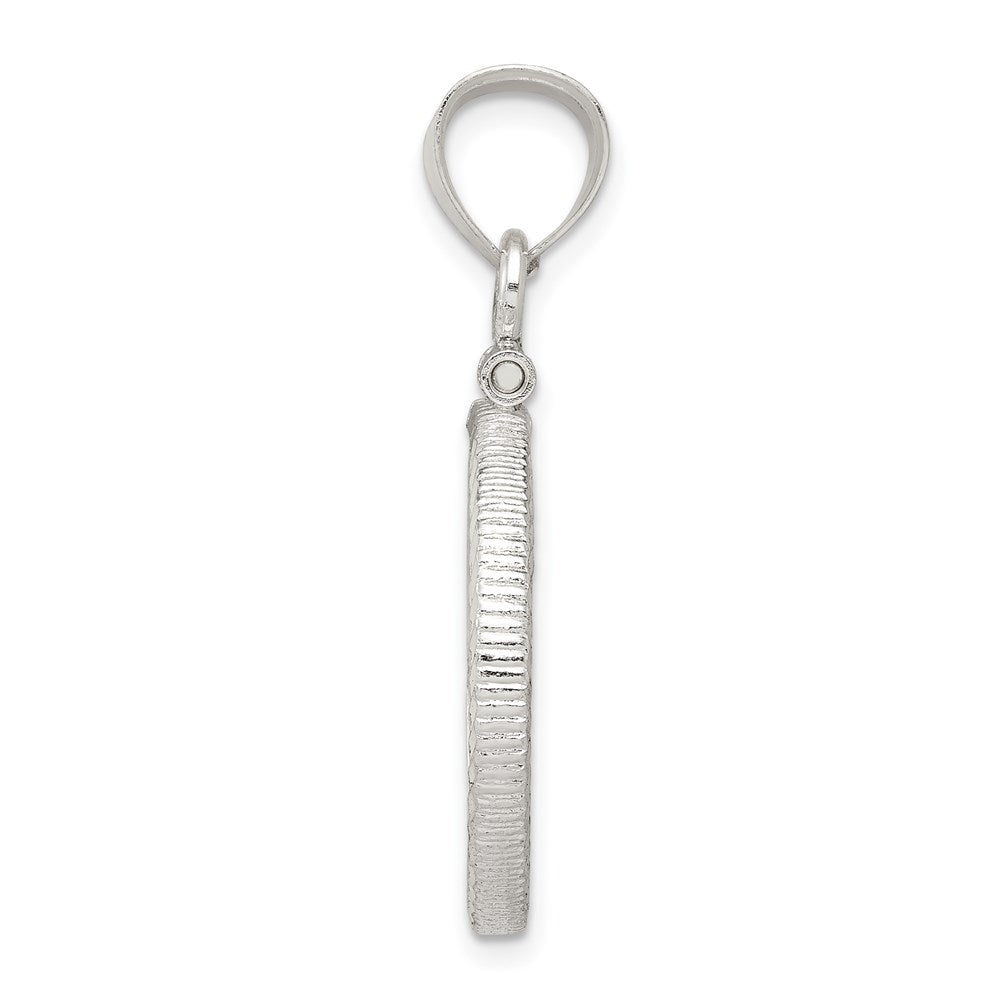 Wideband Distinguished Coin Jewelry Sterling Silver Polished and Diamond-cut 19.1 x $0.01 Screw Top Coin Bezel Pendant