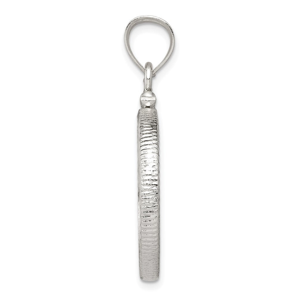 Wideband Distinguished Coin Jewelry Sterling Silver Polished and Diamond-cut 21.1 x $0.05 Screw Top Coin Bezel Pendant