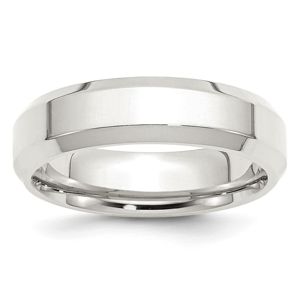 Sterling Silver Beveled Edge Size 11.5 Band
