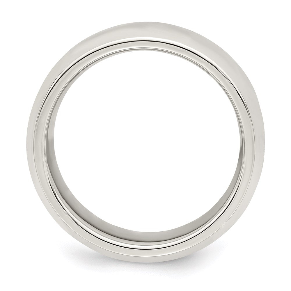 Sterling Silver Beveled Edge Size 12.5 Band