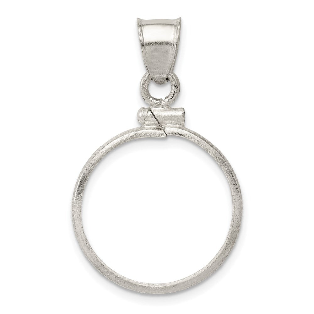 Wideband Distinguished Coin Jewelry Sterling Silver Polished 19.1 x $0.01 Screw Top Coin Bezel Pendant