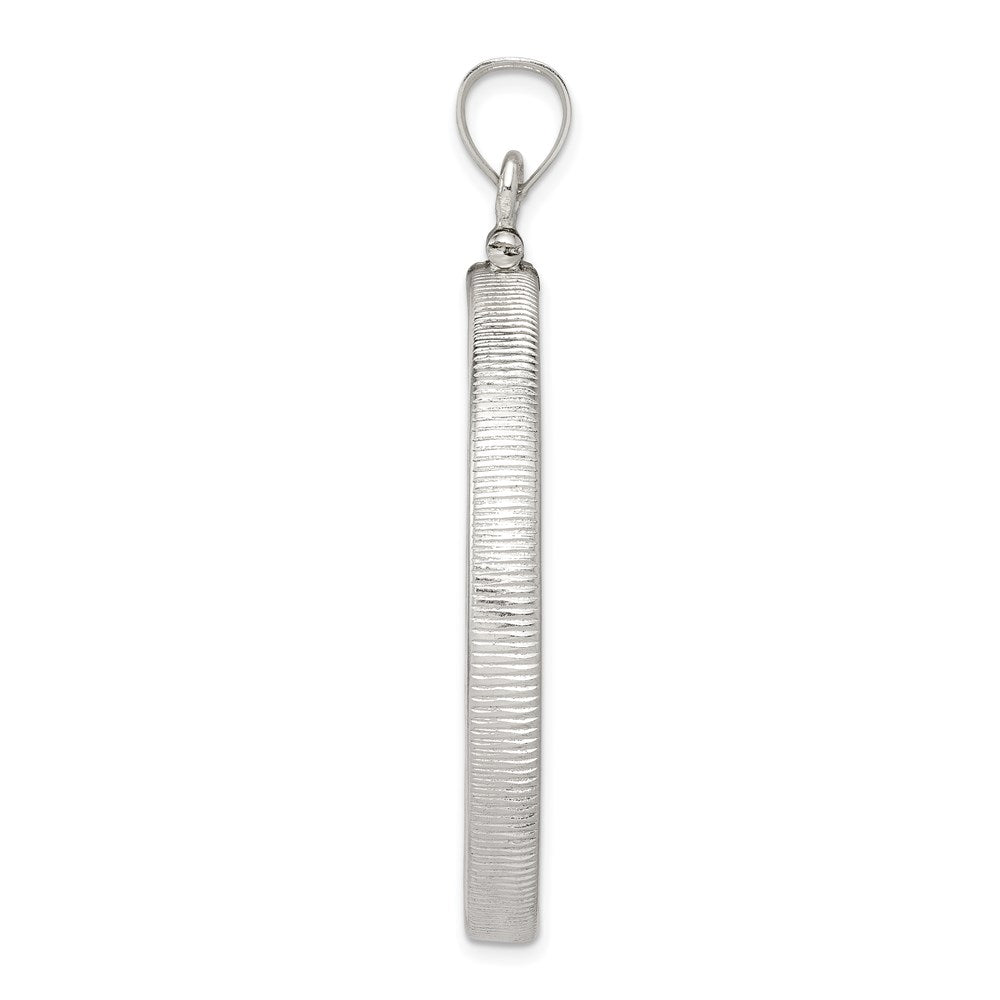 Wideband Distinguished Coin Jewelry Sterling Silver Polished 38.2 x Screw Top Coin Bezel Pendant
