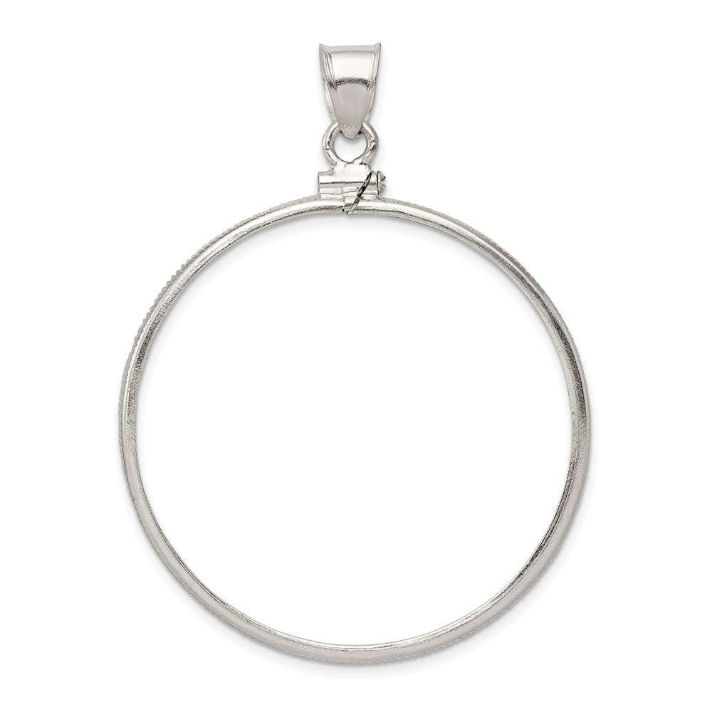 Wideband Distinguished Coin Jewelry Sterling Silver Polished 38.2 x Screw Top Coin Bezel Pendant